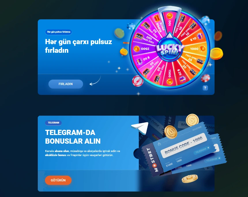 Mostbet promo kod — bonus və free spins aktivləşdirmə
